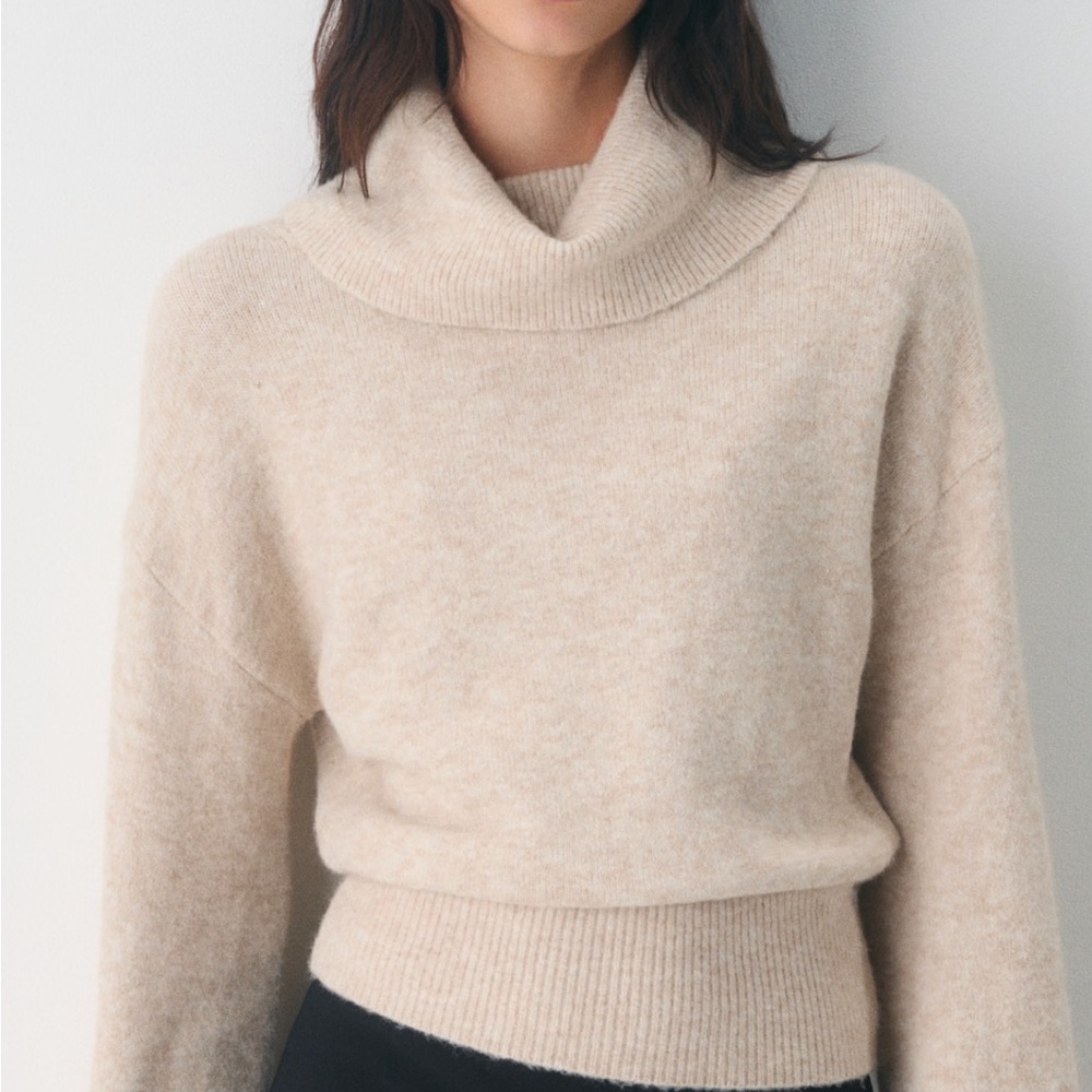 Wilfred Soft Beige Cowl Neck Sweater